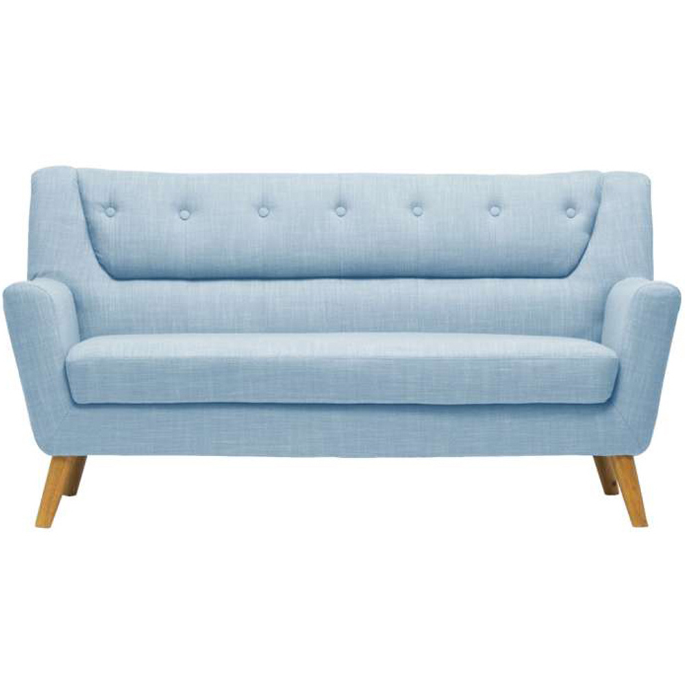 Lambeth 3 Seater Duck Egg Blue Fabric Large Sofa Image 3