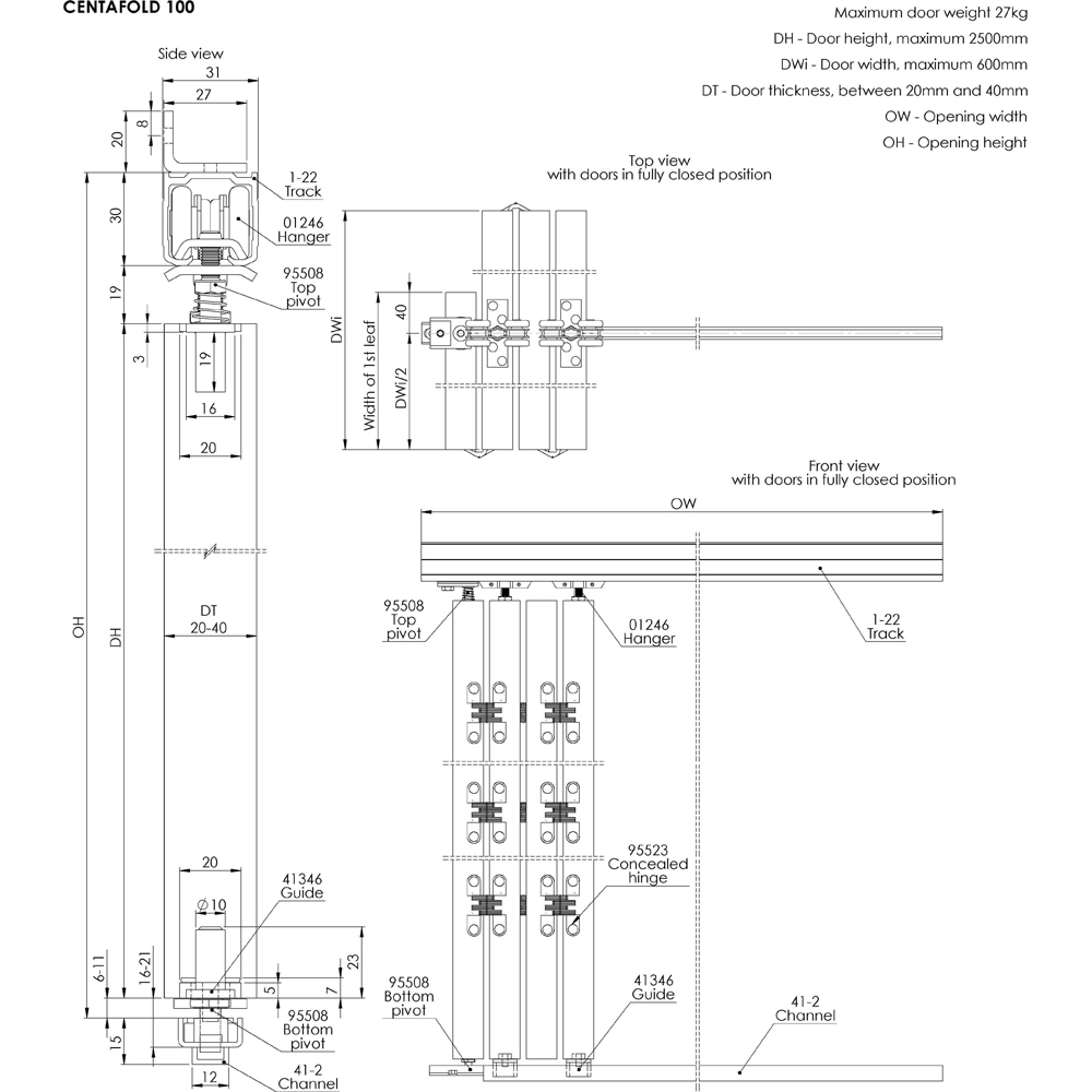 Coburn Foldaside 100 2 Door and Centafold 100 1 ½ Door Set 1.2m Image 7