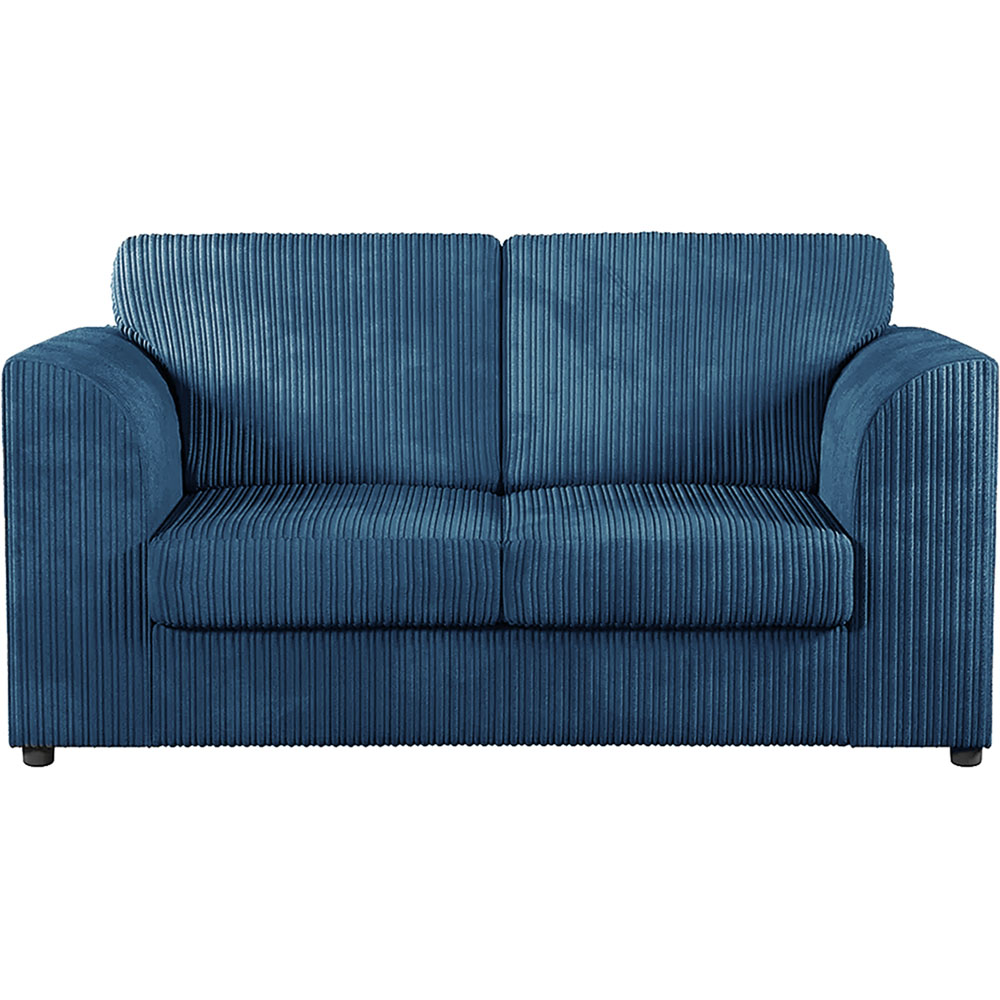 Luxor 4 Seater Marine Blue Jumbo Cord Full Back Sofa Suite Image 4