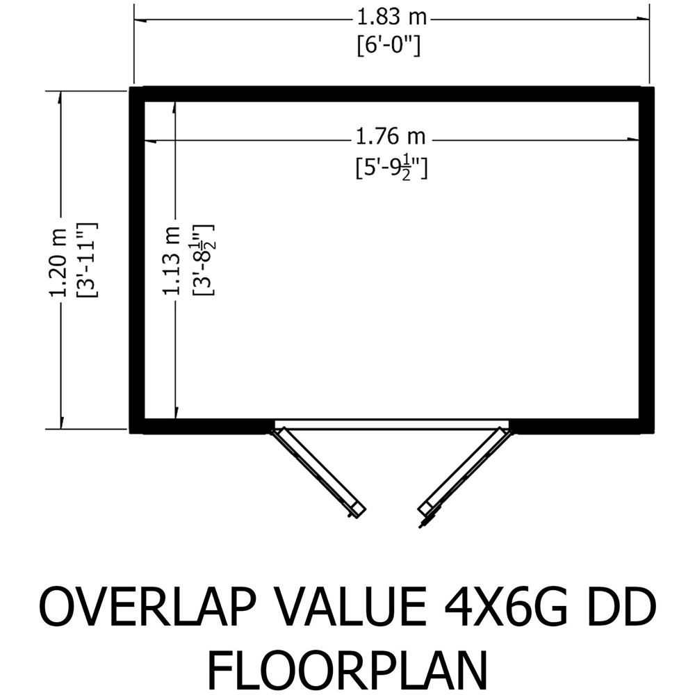 Shire GB Garden Value 4 x 6ft Overlap Double Door Garden Shed Image 8