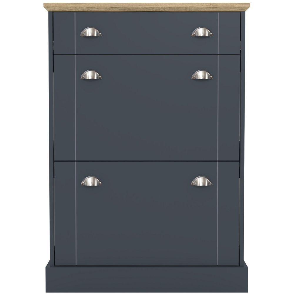 GFW Kendal Slate Blue Deluxe Shoe Cabinet Image 2