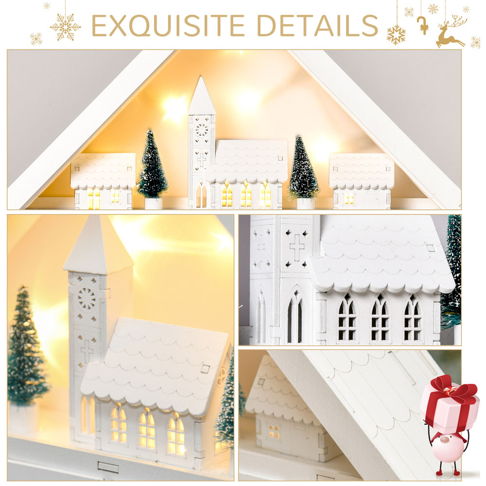 Everglow Light Up Wooden House Village with Countdown Drawer Christmas Advent Calendar Image 6