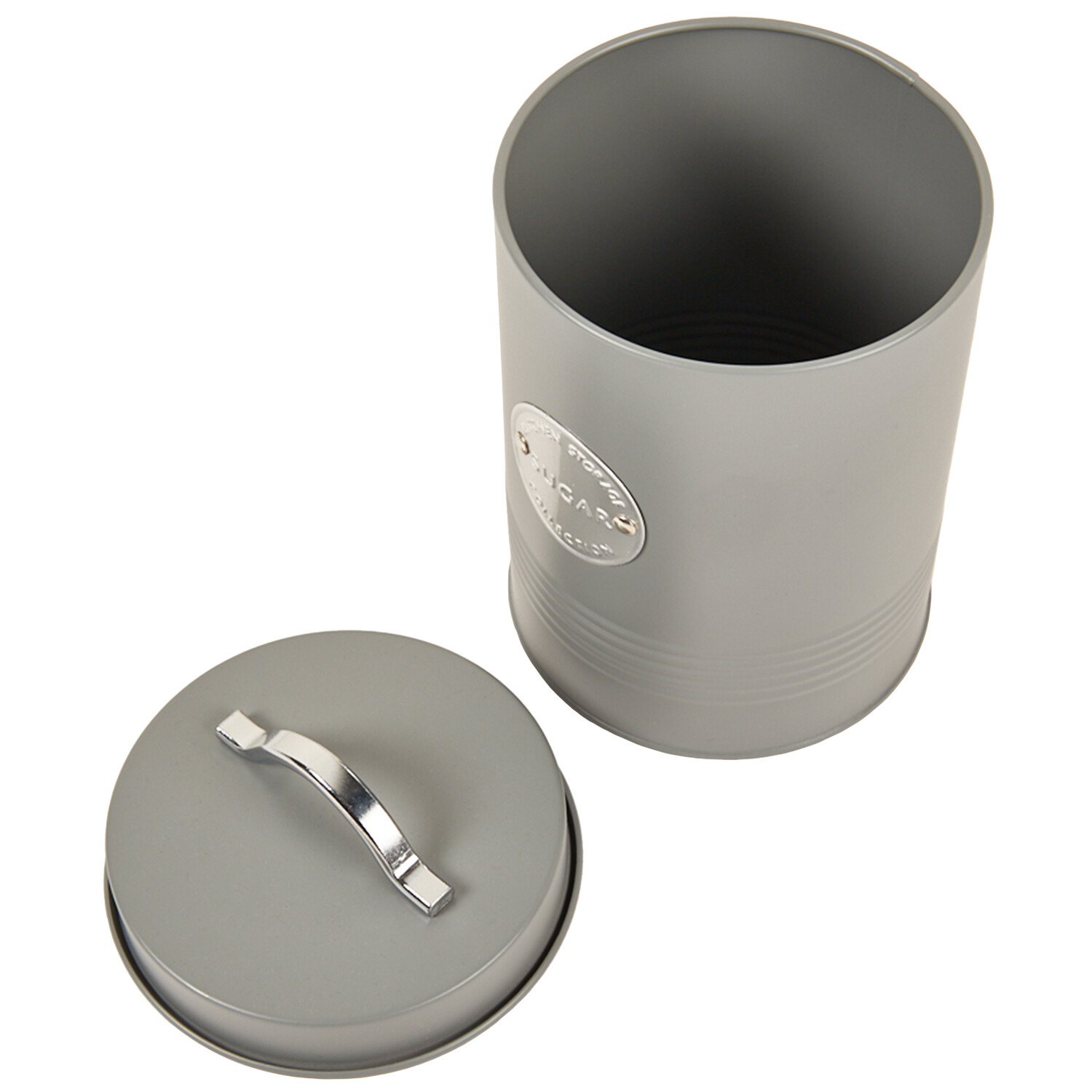 Ribbed Canister - Grey / 17.5cm / Sugar Image 4