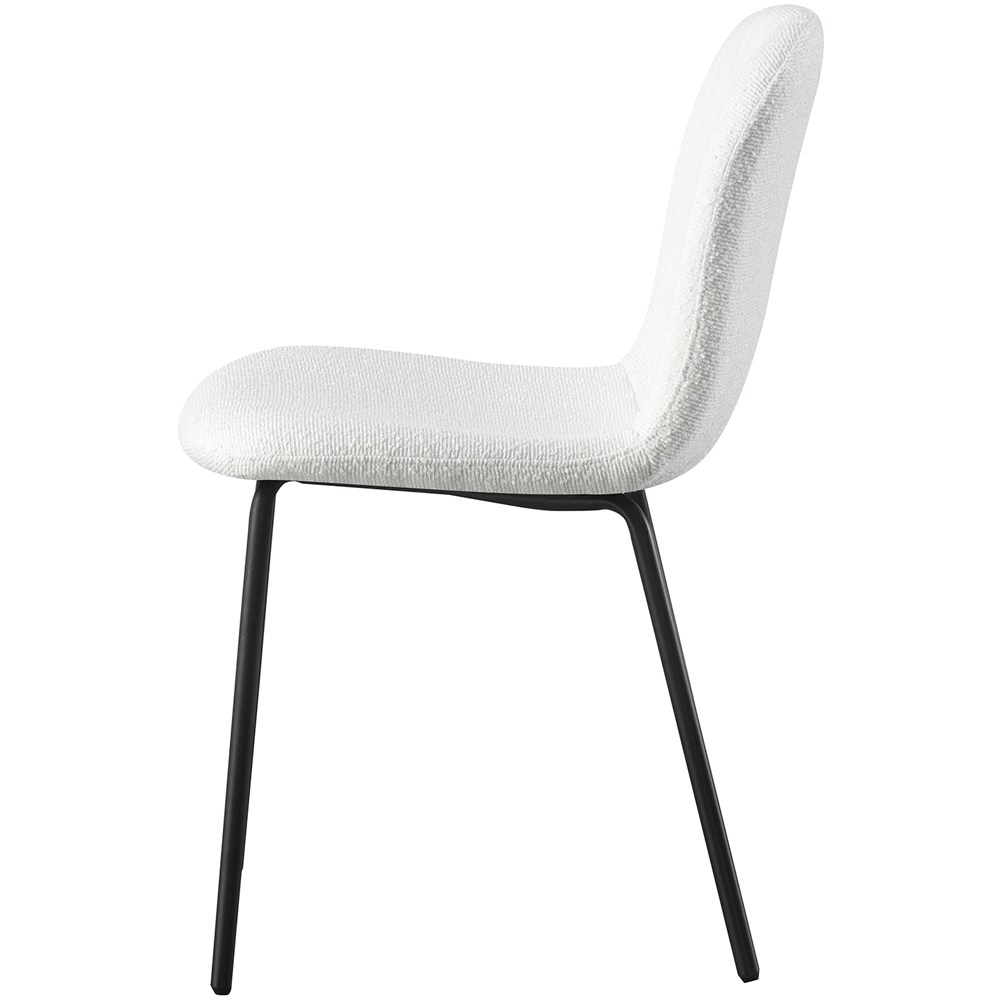 Bella Set of 4 White Teddy Faux Fur Stitched Design Dining Chairs Image 3