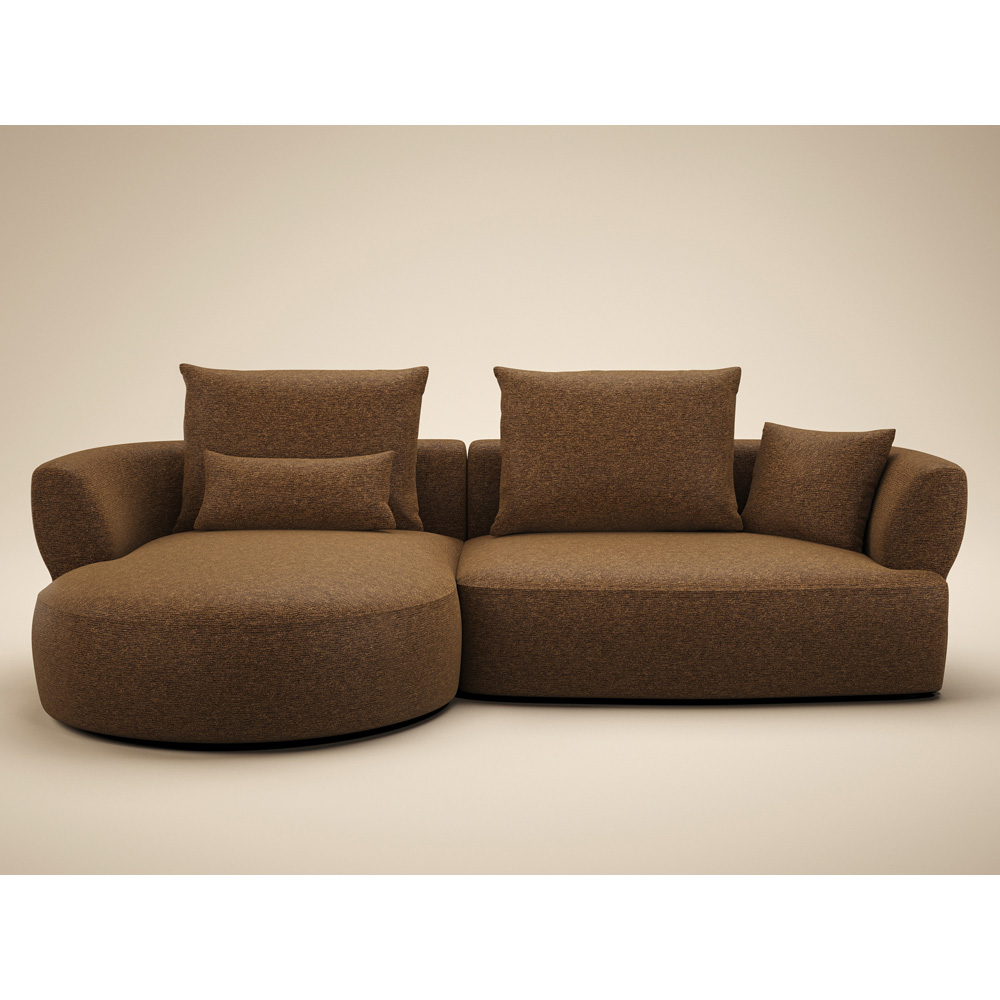 SOLACE+CO Lia 2 Seater Brown Chenille Large Sofa Image 3