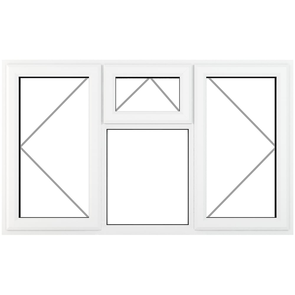 Crystal uPVC Triple Glazed Window LH & RH Side Hung & Top Centre White Clear Glass 1770x1190mm Image 2