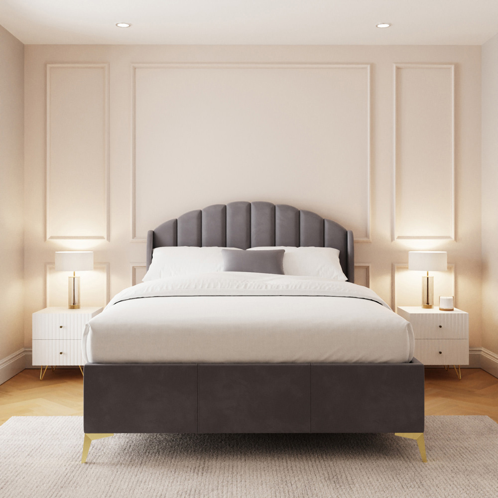GFW Pettine King Size Grey End Lift Ottoman Bed Image 9