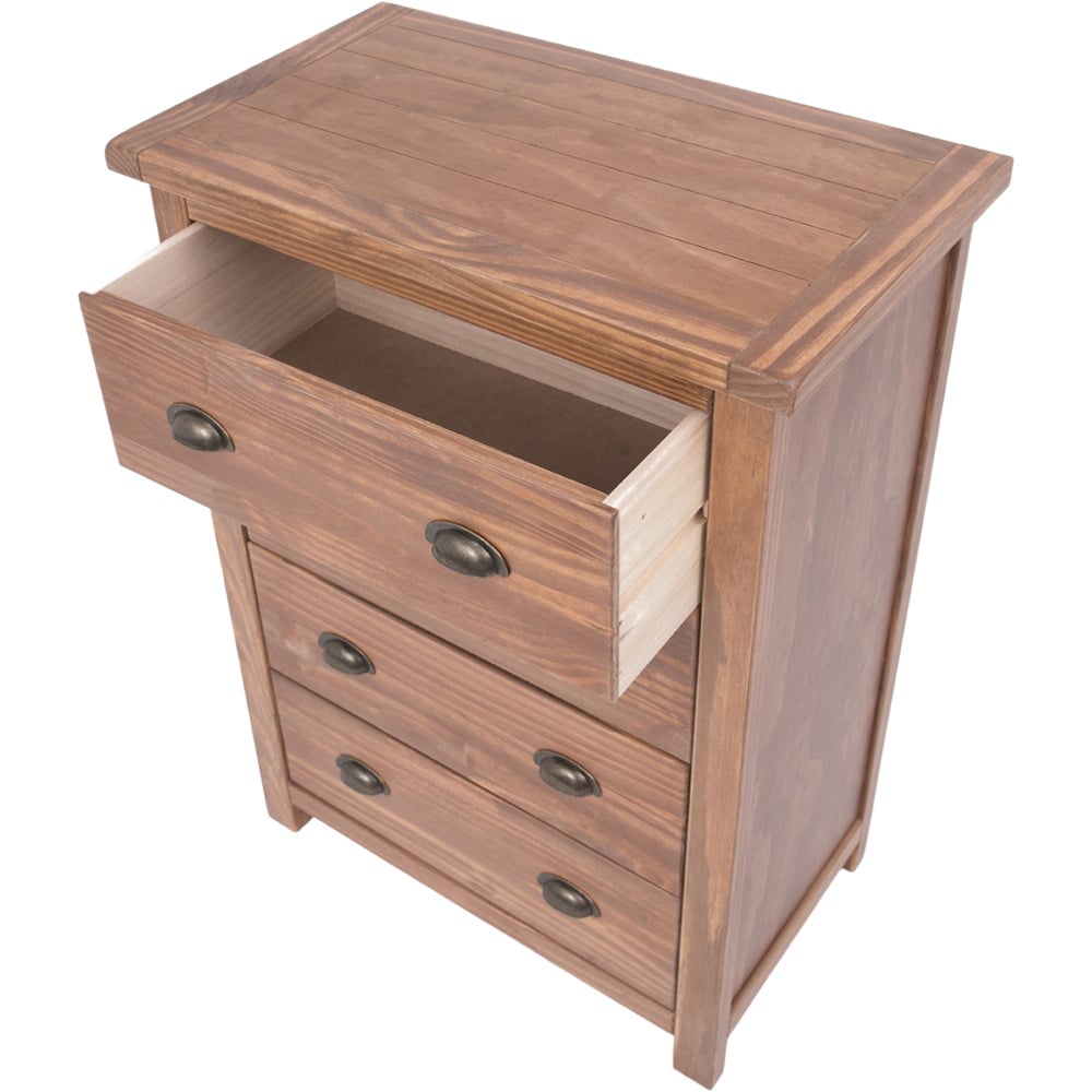 Cabinet Bits Padua 4 Drawer Light Brown Brass Cup Handle Chest of Drawers Image 5