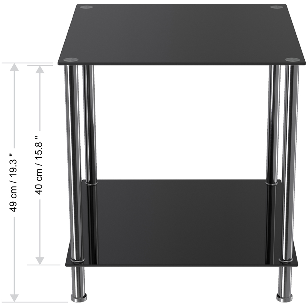 AVF Black Glass and Chrome Square Lamp Table Image 8