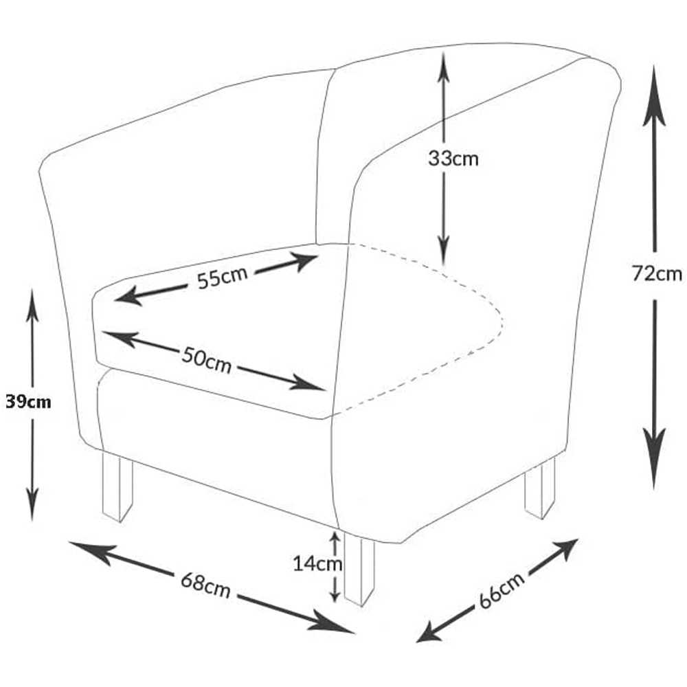 Grey Velvet Fabric Tub Arm Chair Image 6