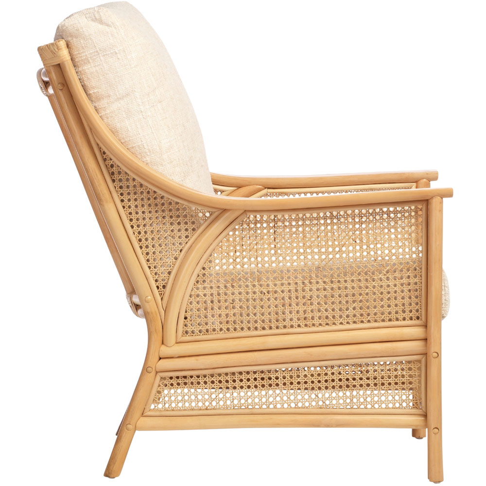 Desser Furniture Chester Natural Rattan Cotton Cream Chair Image 4
