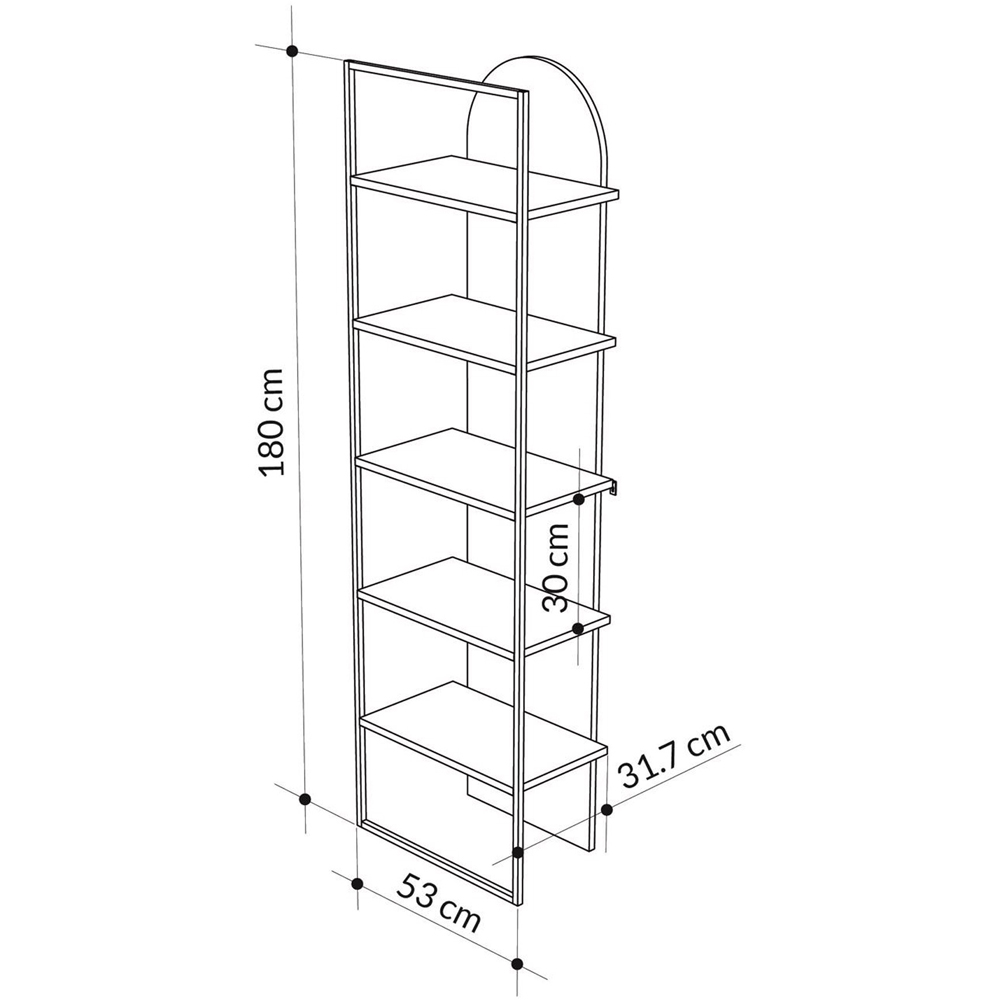 FWStyle Archy 5 Shelf Sandstone Two Tone Bookcase Image 7