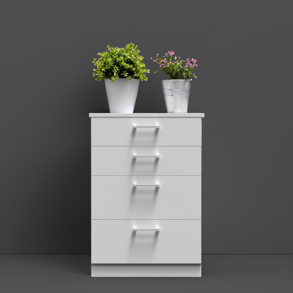 Crowndale Devon 4 Drawer Grey Matt Deep Chest of Drawers Image 6