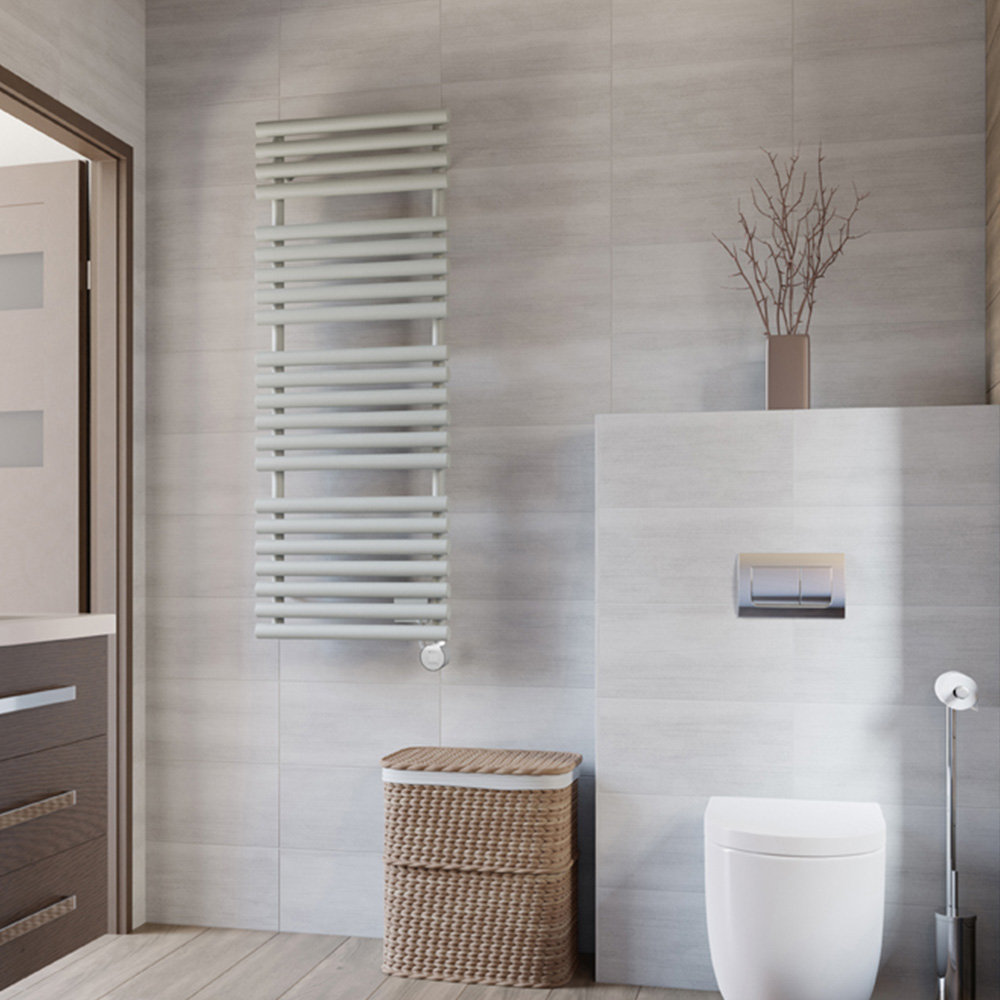 Terma Rolo Salt n Pepper Electric Towel Rail with VEO Element Controller 1360 x 520mm Image 2