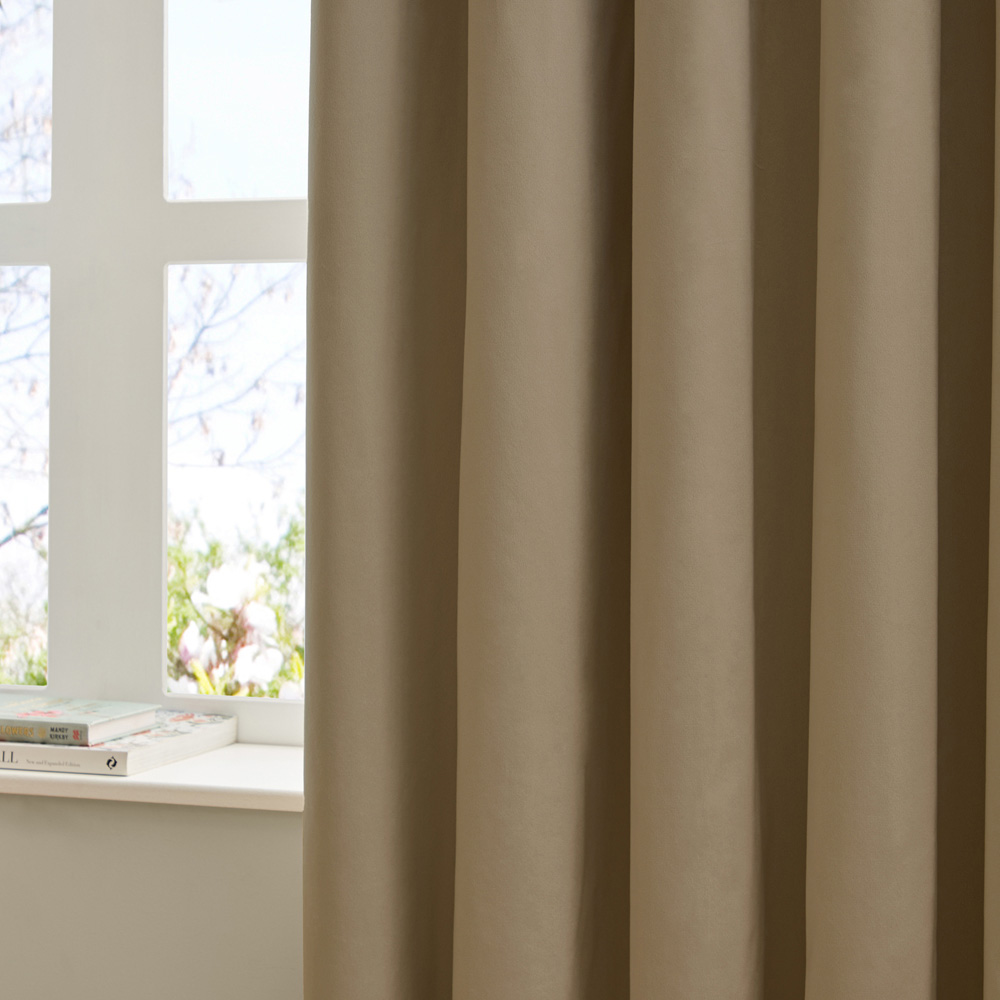 Furn The Ultimate Mocha Velvet Blackout Pencil Pleat Curtains 117 x 137cm Image 3
