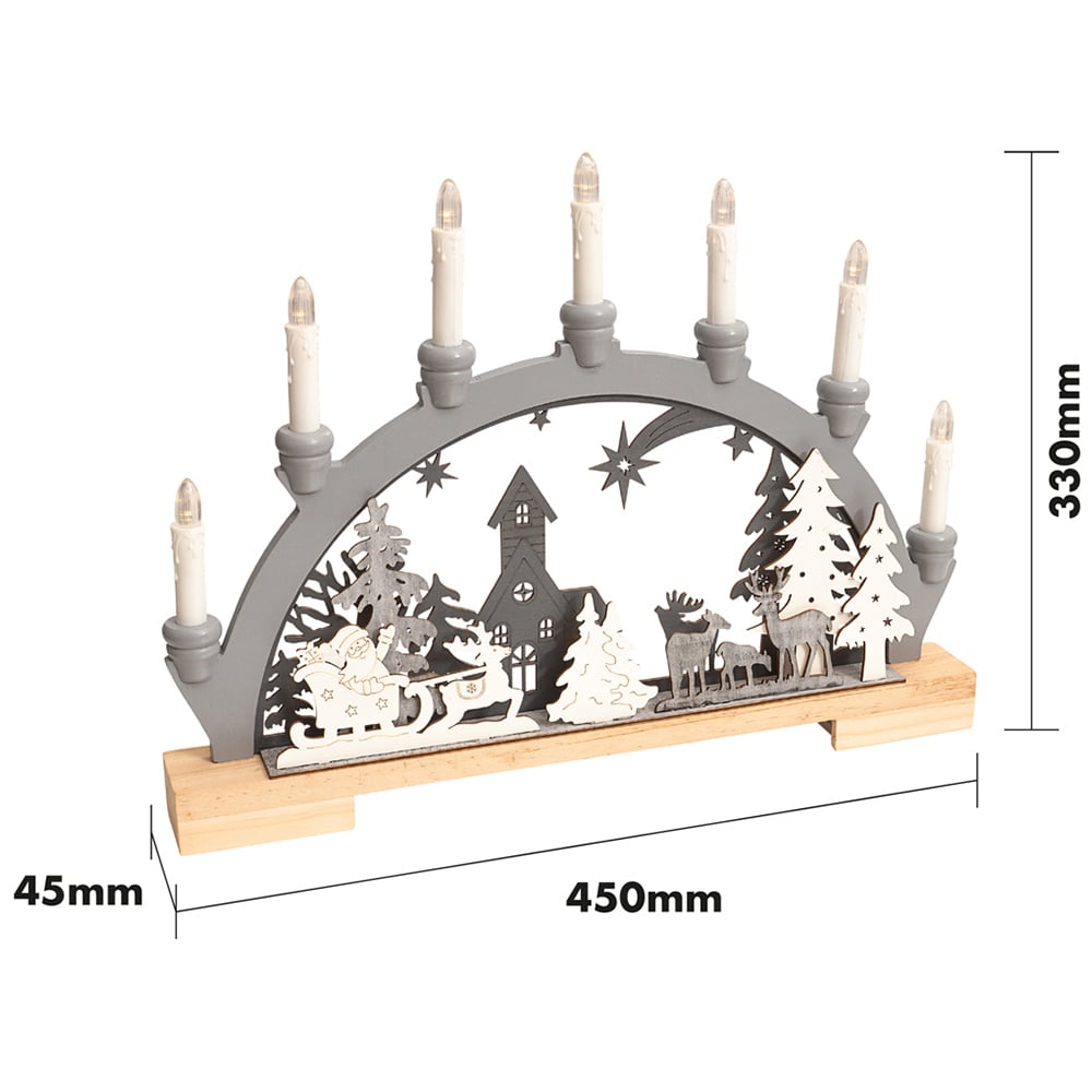 Xmas Haus Festive LED Wooden Candle Bridge Image 4