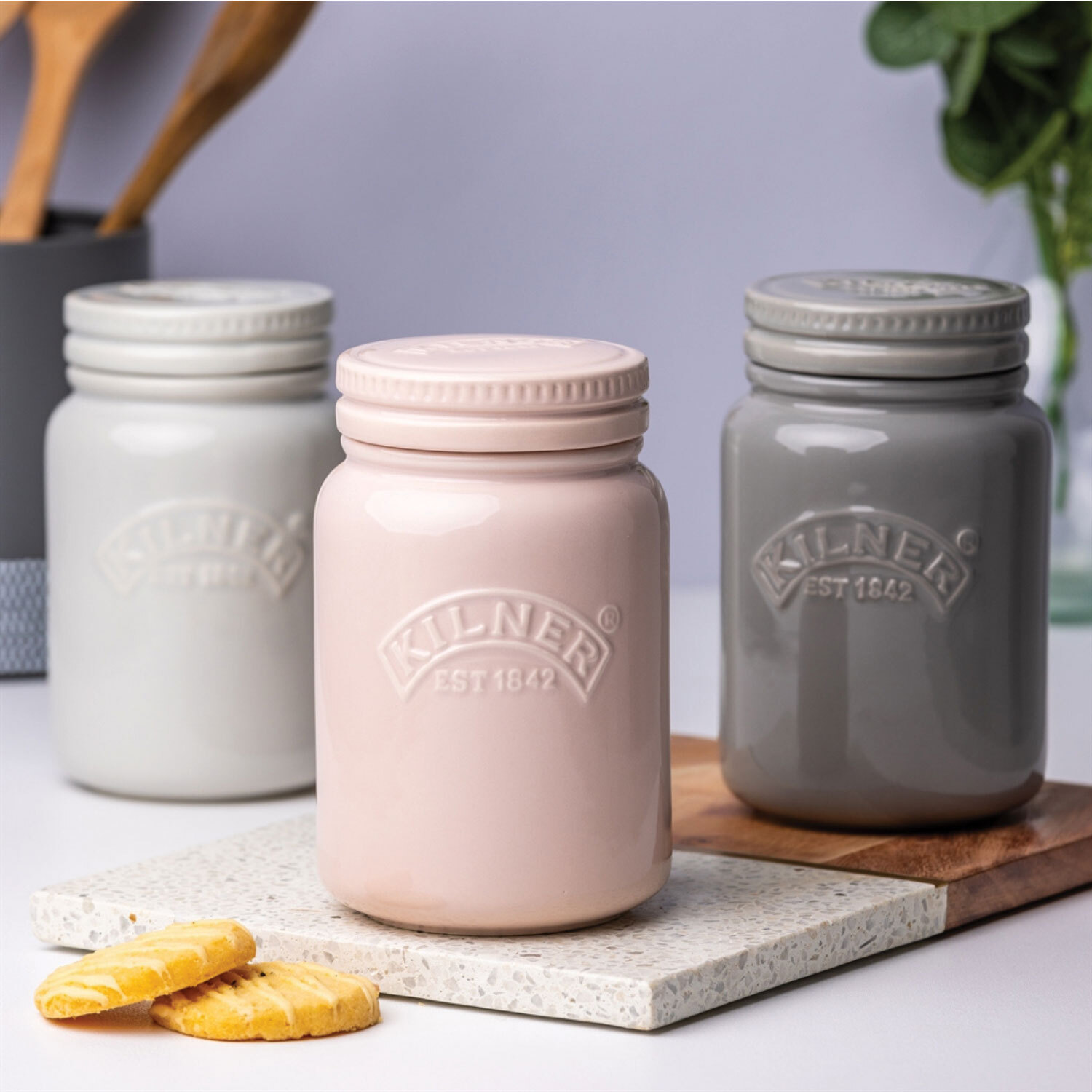 Kilner Dusky Pink Storage Jar with Push Top Lid 600ml Image 2