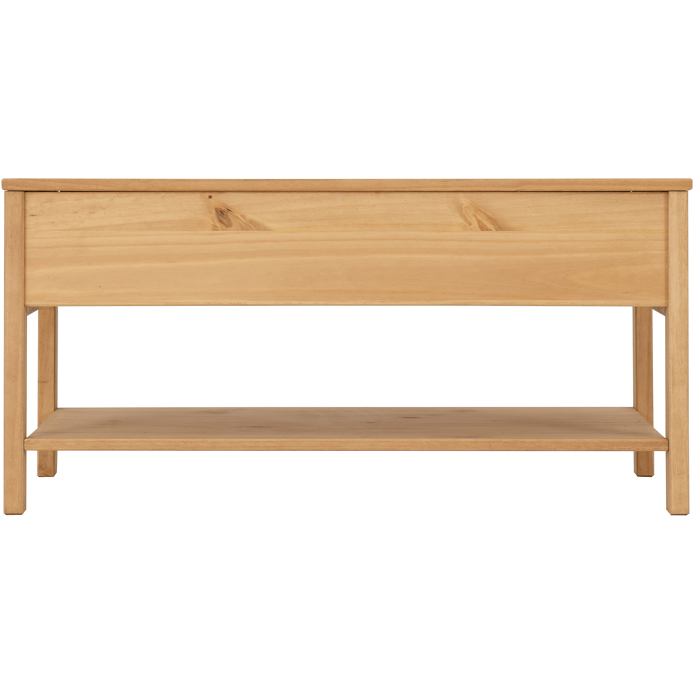 Seconique Corona Rattan 2 Drawer Single Shelf Distressed Wax Pine Coffee Table Image 6