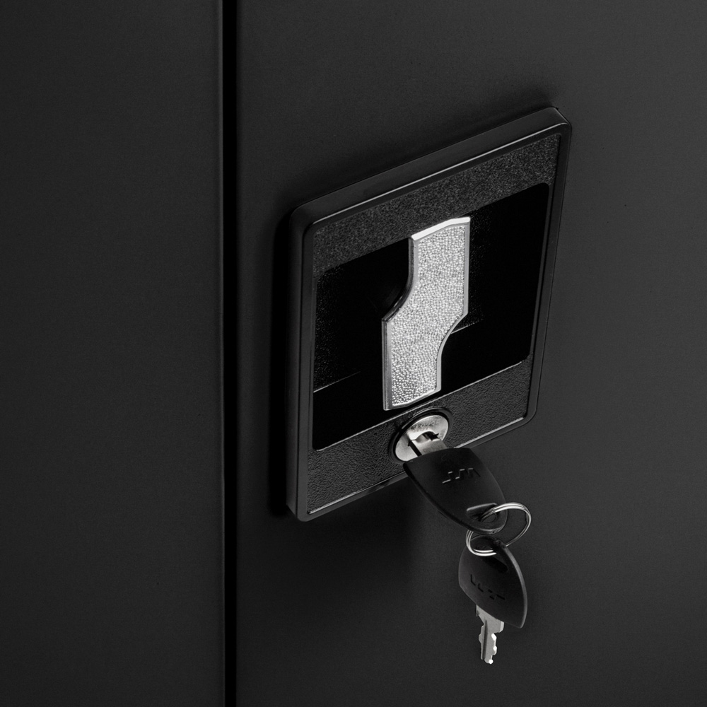 Tectake 5 Shelf Black Lockable Filing Cabinet Set of 2 Image 7