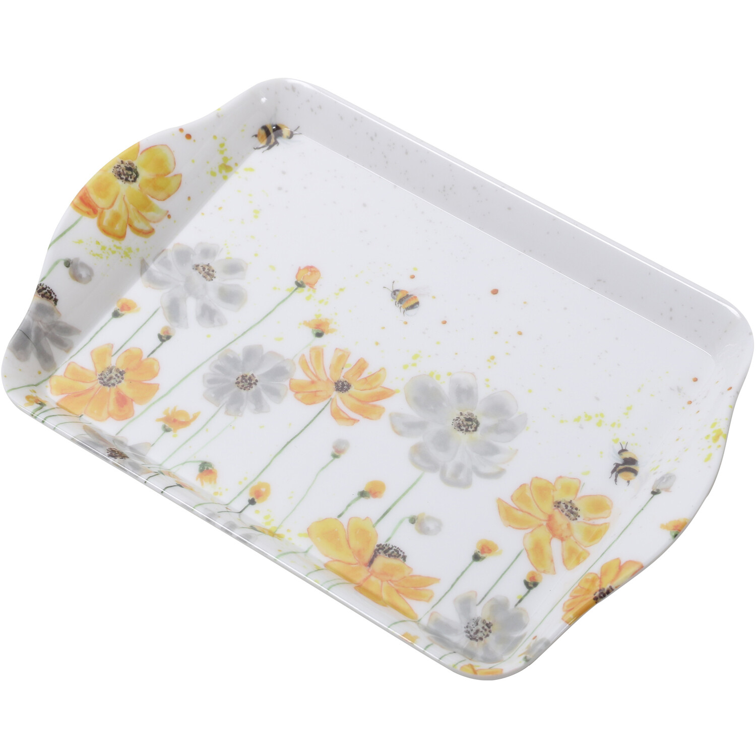 Flower Bee Tray - White / Mini Trinket Tray Image 3