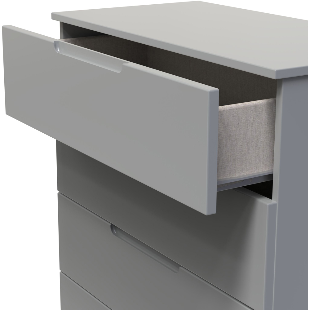 Crowndale Milan 5 Drawer Dusk Grey Chest of Drawers Ready Assembled Image 6