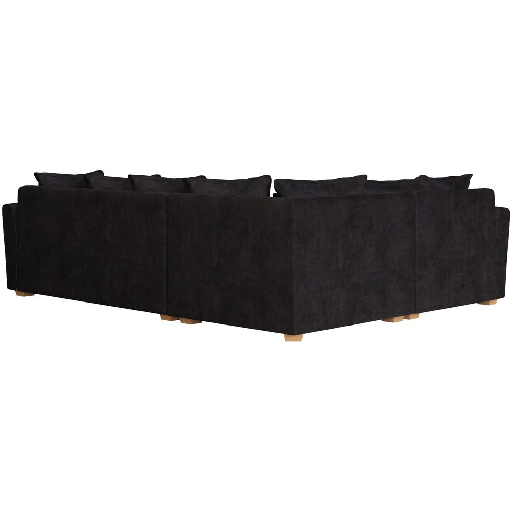 Wendleberry 3 Seater Ebony Plush Velvet Scatter Back Left Hand Corner Sofa Image 4