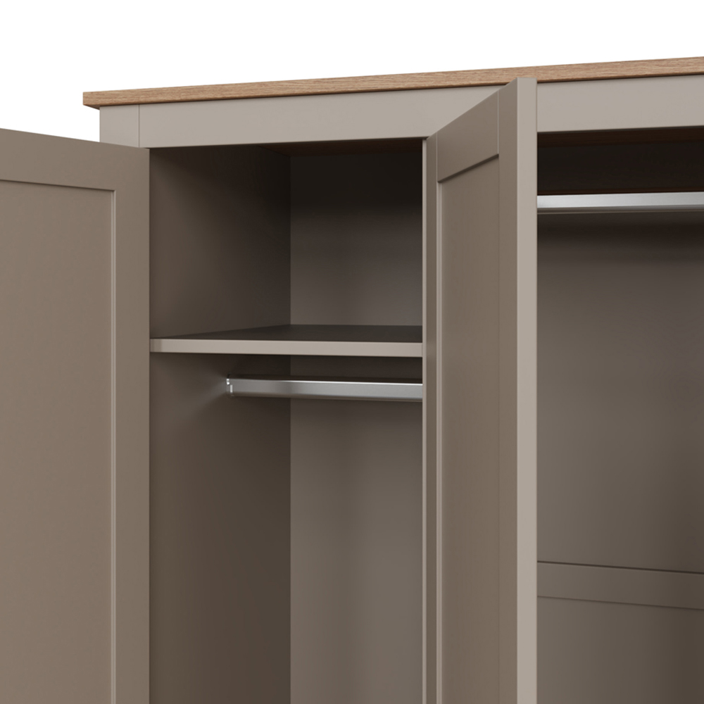 GFW Lancaster 3 Door 2 Drawer Grey Wardrobe Image 6