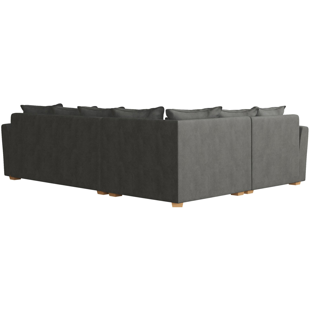 Wendleberry 3 Seater Steel Plush Velvet Scatter Back Left Hand Corner Sofa Image 4