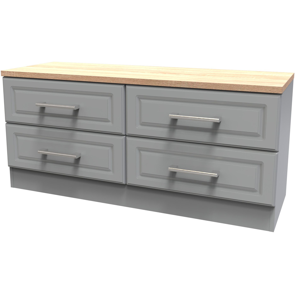 Crowndale Kent 4 Drawer Dusk Grey and Bardolino Oak Bed Box Ready Assembled Image 4