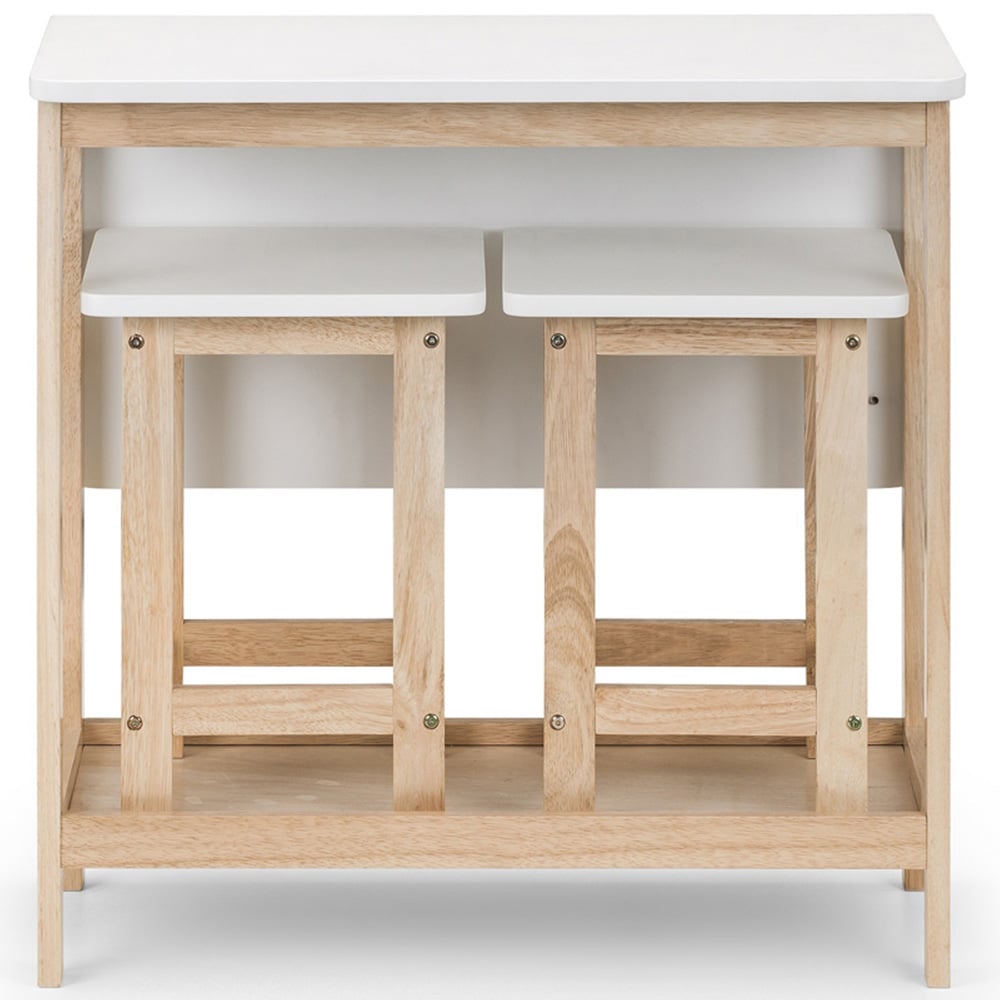 Julian Bowen Bergen 2 Seater Foldable Bar Set White and Natural Image 5