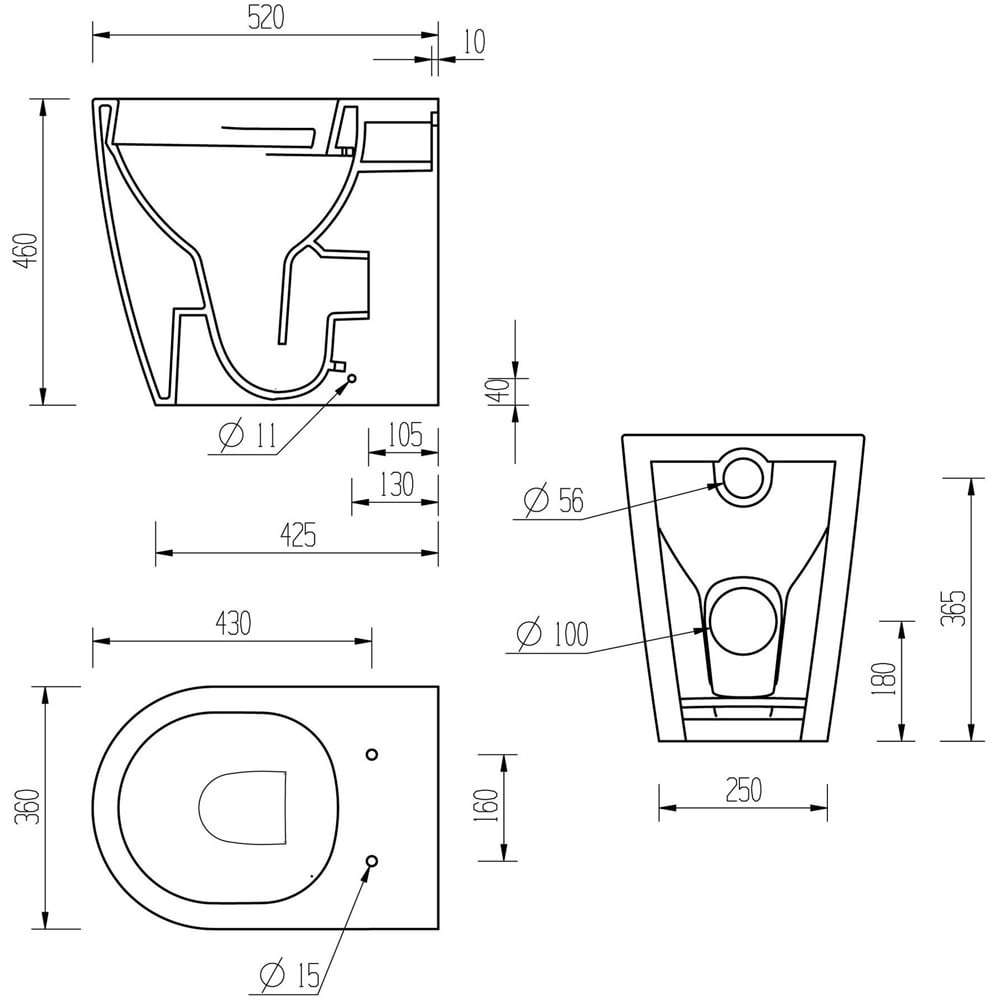 Bathstore Bavaro Comfort Height Back to Wall WC and Soft Close Seat with Dual Flush Image 8