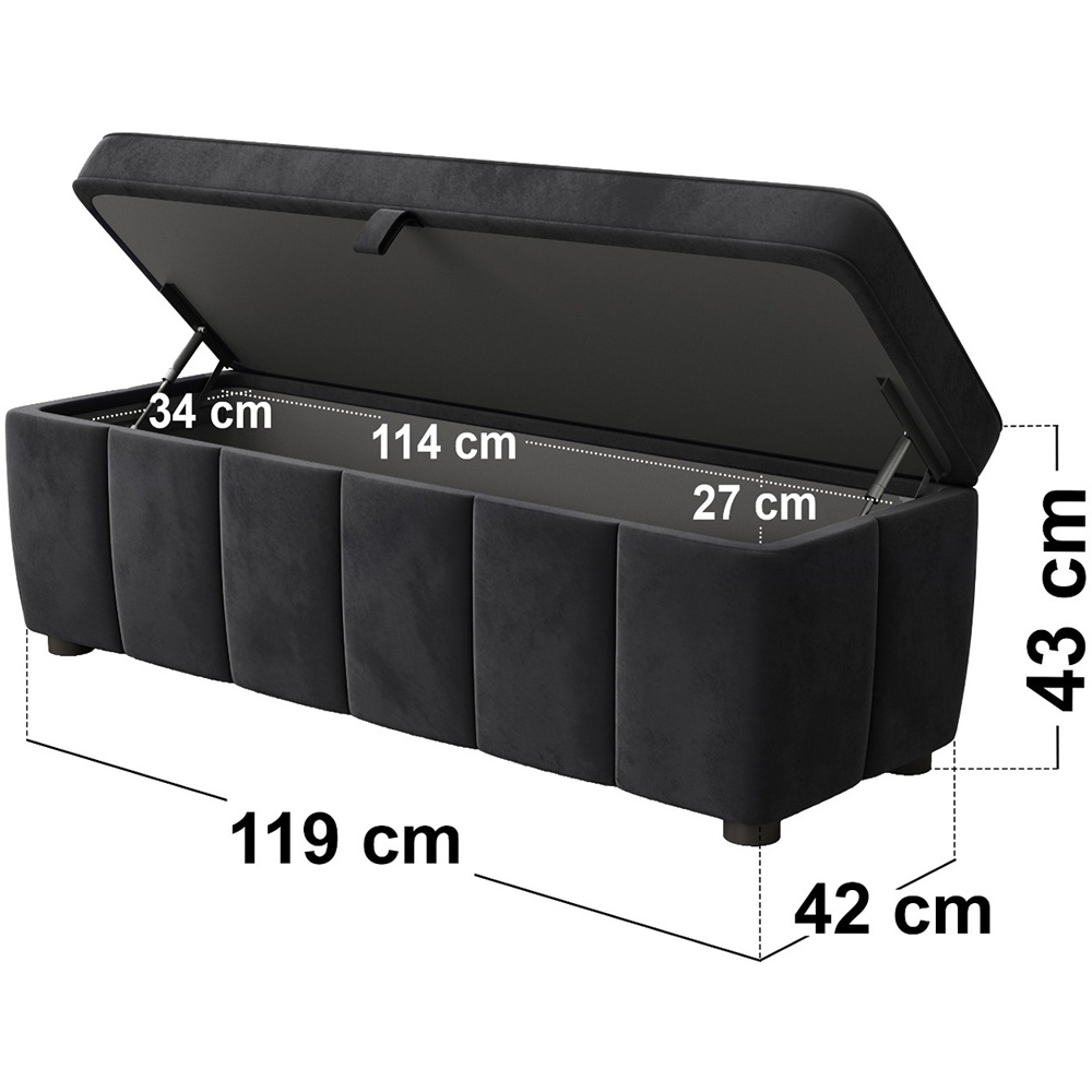 SOLACE+CO Emilie Black Velvet Blanket Box Image 7