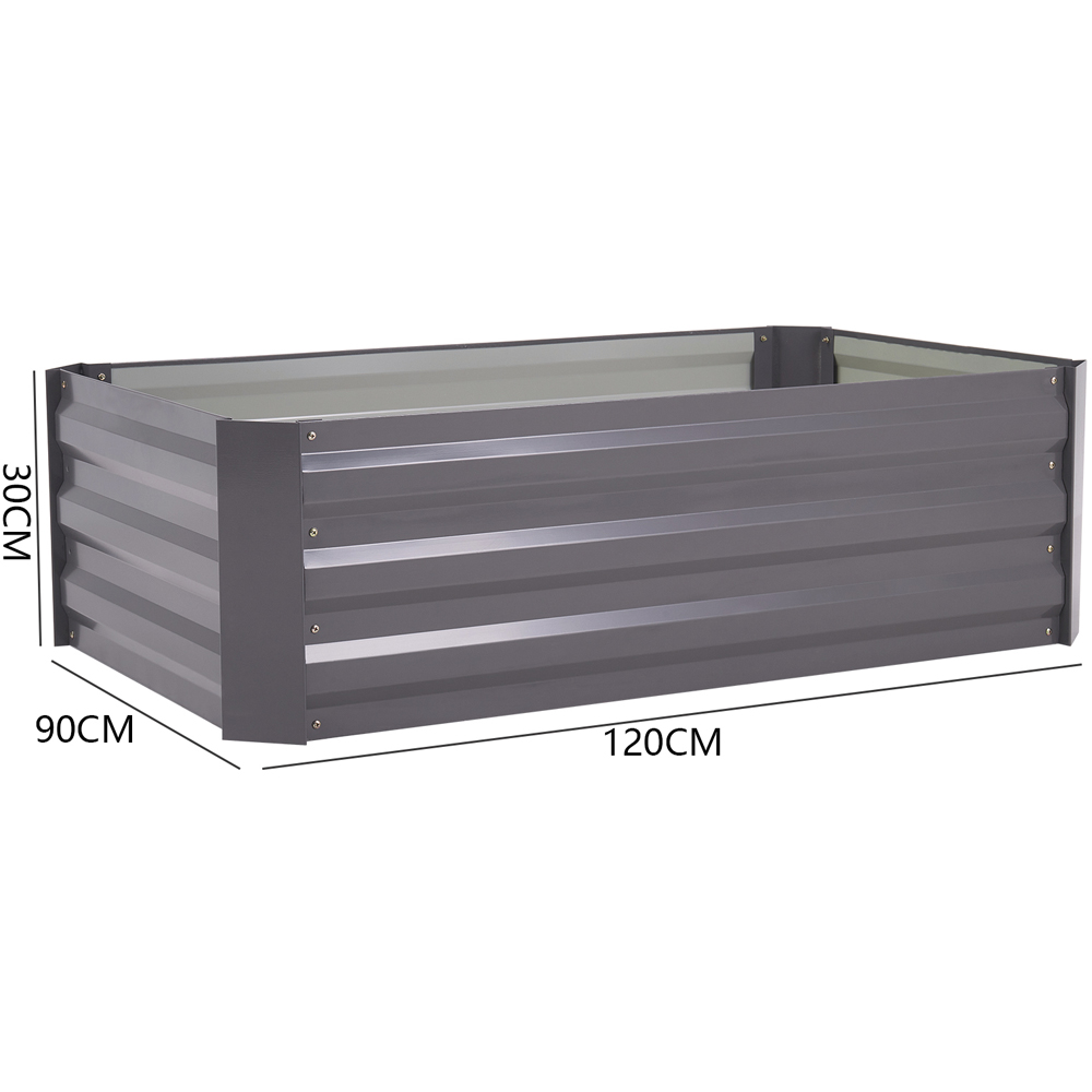 Living and Home 3.9 x 2.9ft Grey Rectangle Weather Resistant Raised Garden Bed 2 Pack Image 5