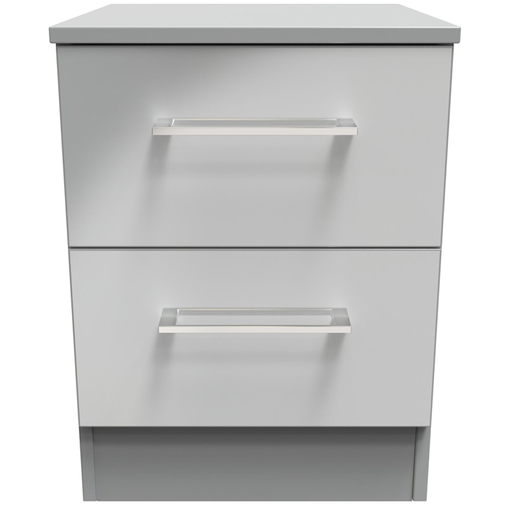 Crowndale Worcester 2 Drawer Uniform Grey and Dusk Grey Bedside Cabinet Ready Assembled Image 3