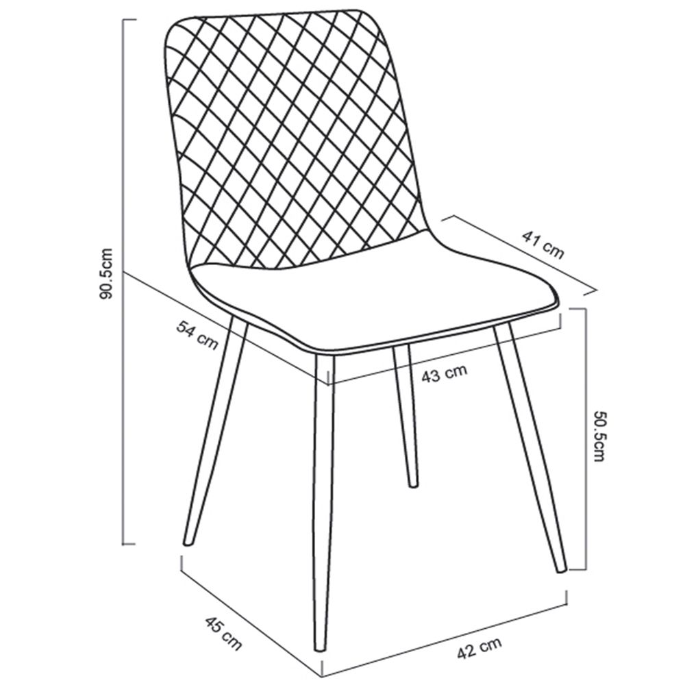 Lexi Set of 4 Blue Velvet Fabric Dining Chairs Image 9