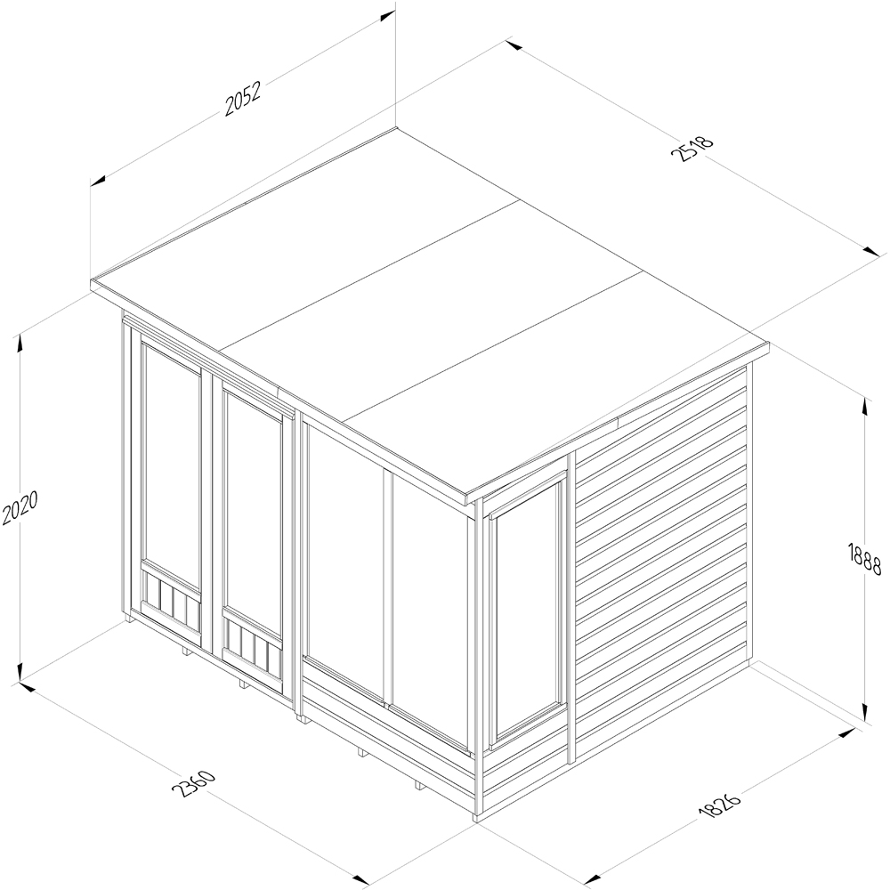 Forest Garden Beckwood 8 x 6ft Single Side Opening Pent Summerhouse Image 9