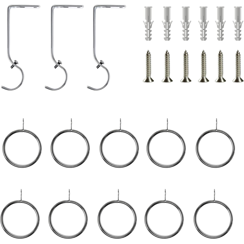 Home Treats 40 to 325cm Extendable Chrome Metal Crystal Curtain Pole Image 4