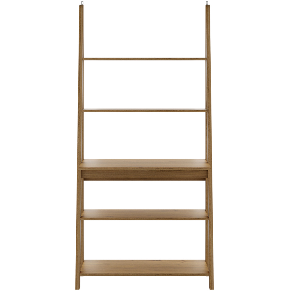 Tiva 5 Shelf Oak Ladder Desk Image 3