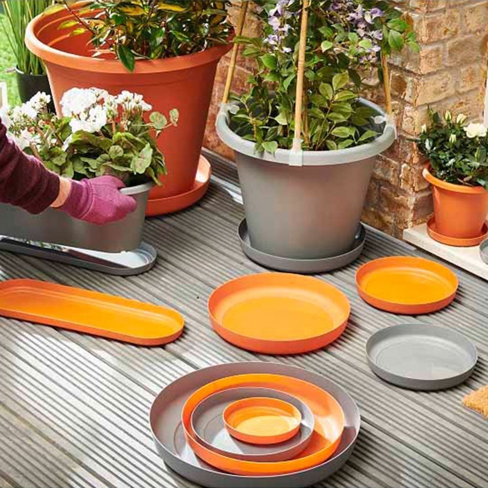 Clever Pots Grey Plastic Round Plant Pot 30cm Image 4