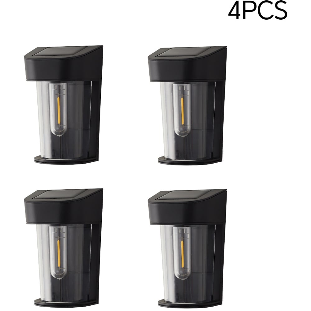 Set of 4 Solar-Powered Outdoor Wall Night Light Image 5