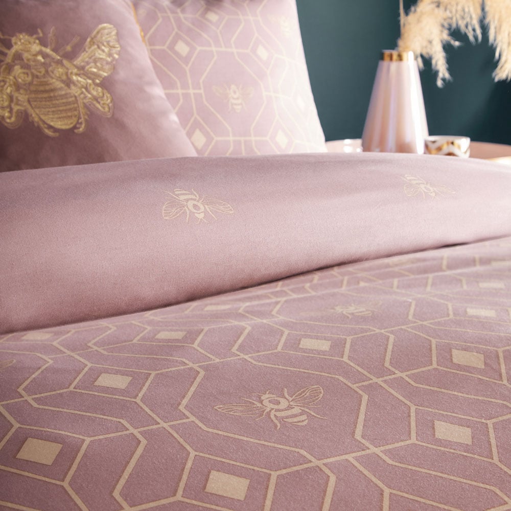 furn. Bee Deco Single Blush Duvet Set Image 3