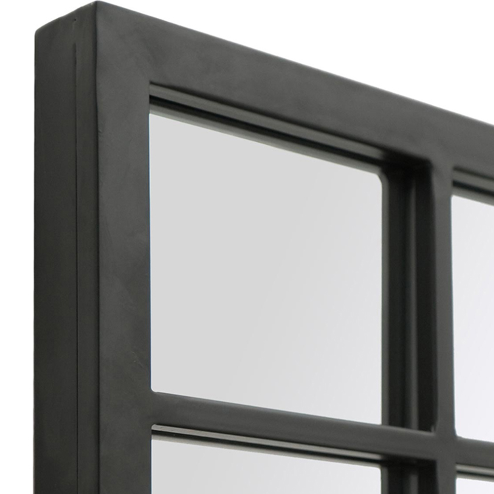 MirrorOutlet The Tabula Black Metal Window Outdoor Garden Wall Mirror 160 x 80cm Image 6