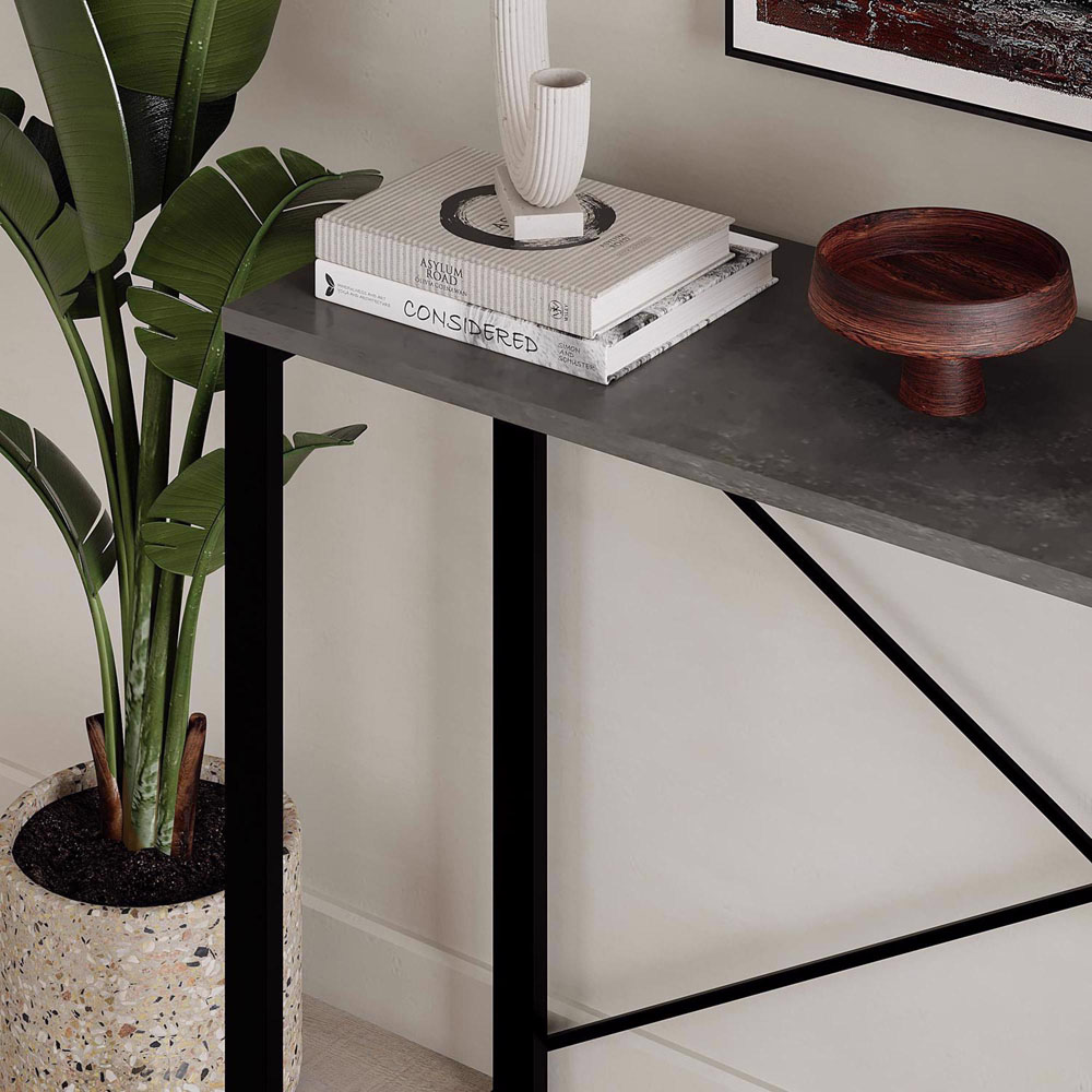 FWStyle Archie Retro Grey Console Table Image 3