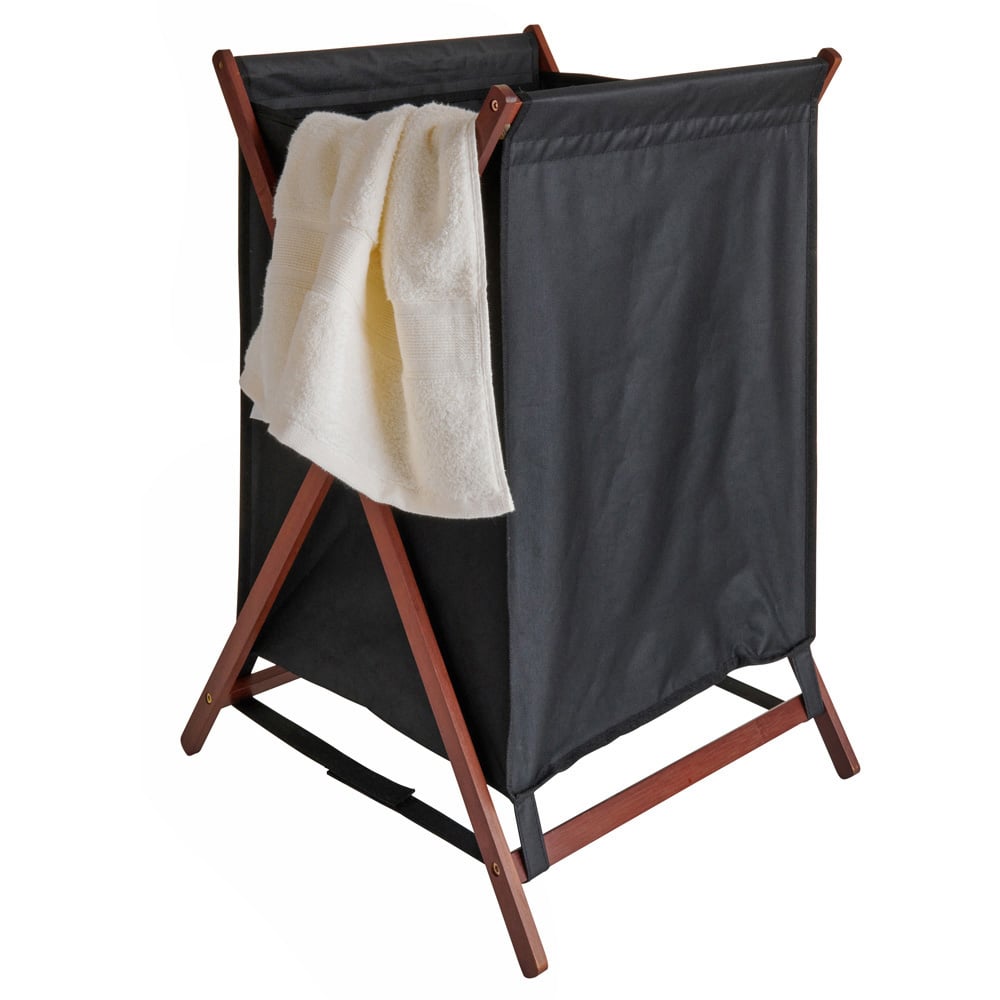 Wilko Folding Laundry Hamper Black Image 2