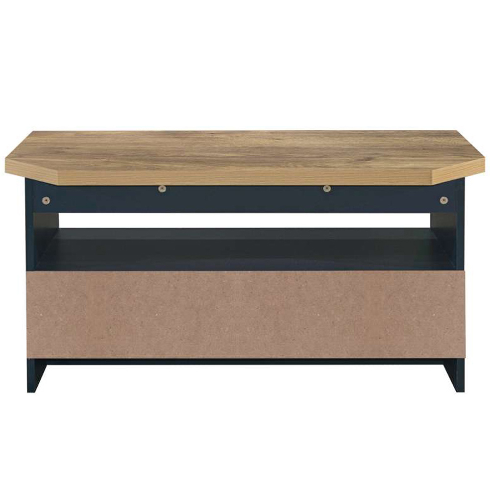 Highgate 2 Drawer Navy and Oak Corner TV Unit Image 5