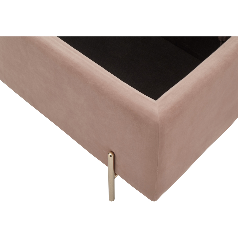 GFW Mystica Blush Pink Velvet Ottoman Storage Bench Image 8