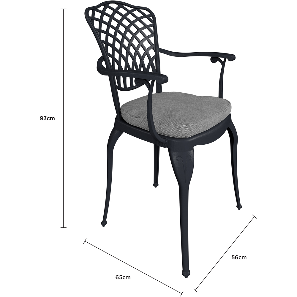 Charles Bentley Cast Aluminium 4 Seater Dining Set Black Image 8