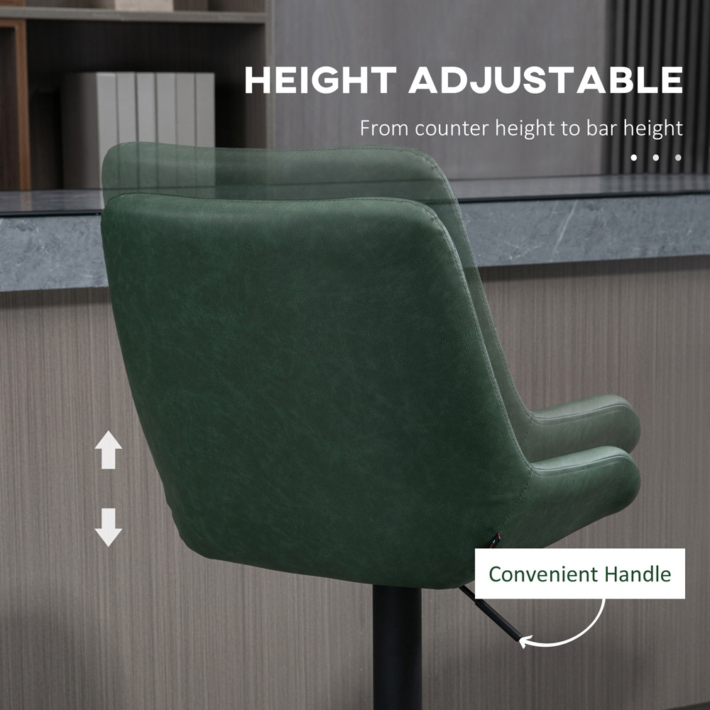 Portland Green Height Adjustable Bar Stool Set of 2 Image 5