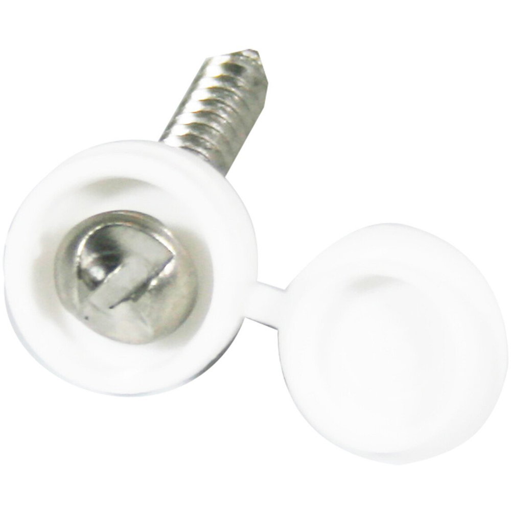 Anti Theft Security Number Plate Fittings - White Image