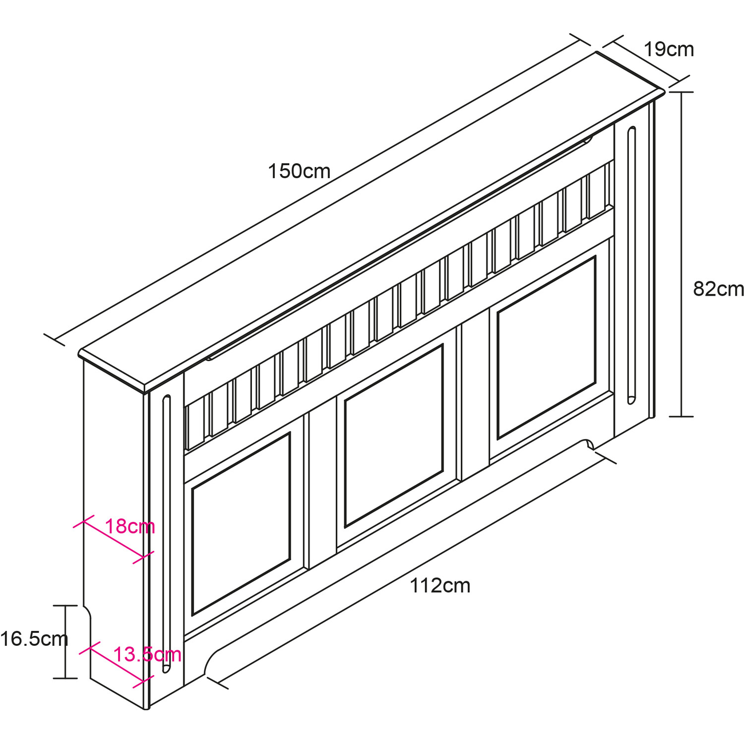 Shaker Style Radiator Cabinet White Large Image 8